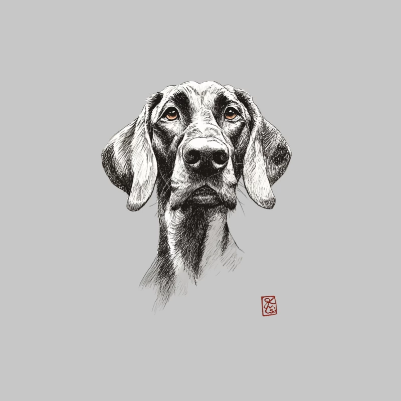 Detailed Pencil Sketch of a Hound Dog Portrait Female Long Sleeve T-Shirt