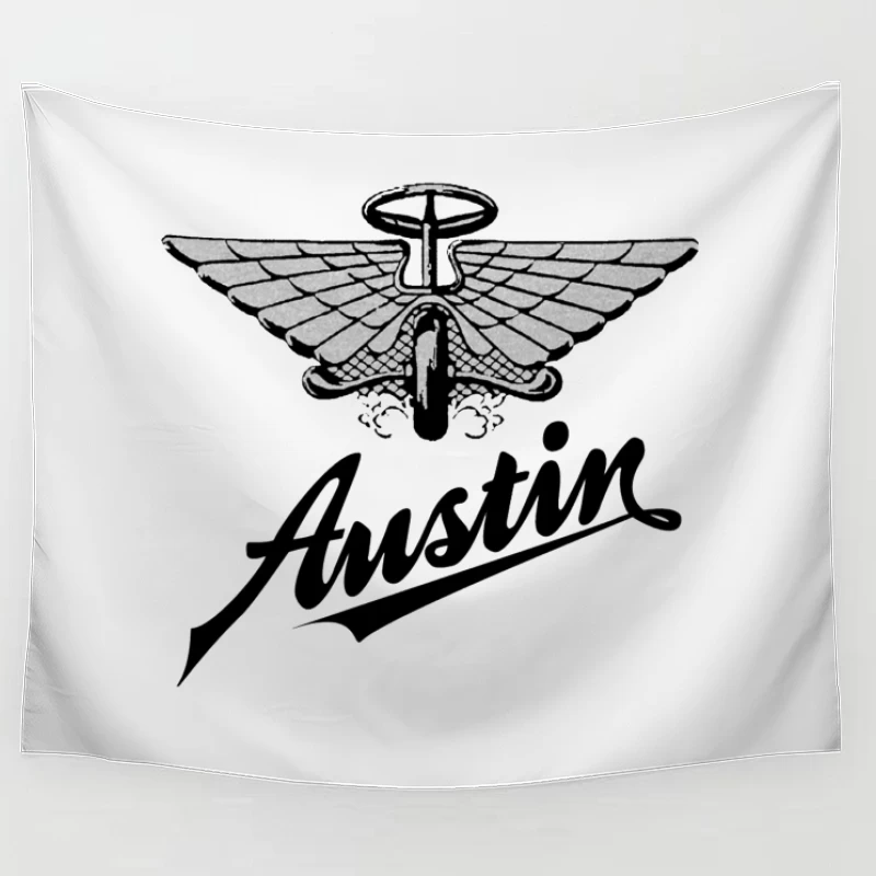 Vintage Austin Motorcycle Company Winged Logo Design Tapestry