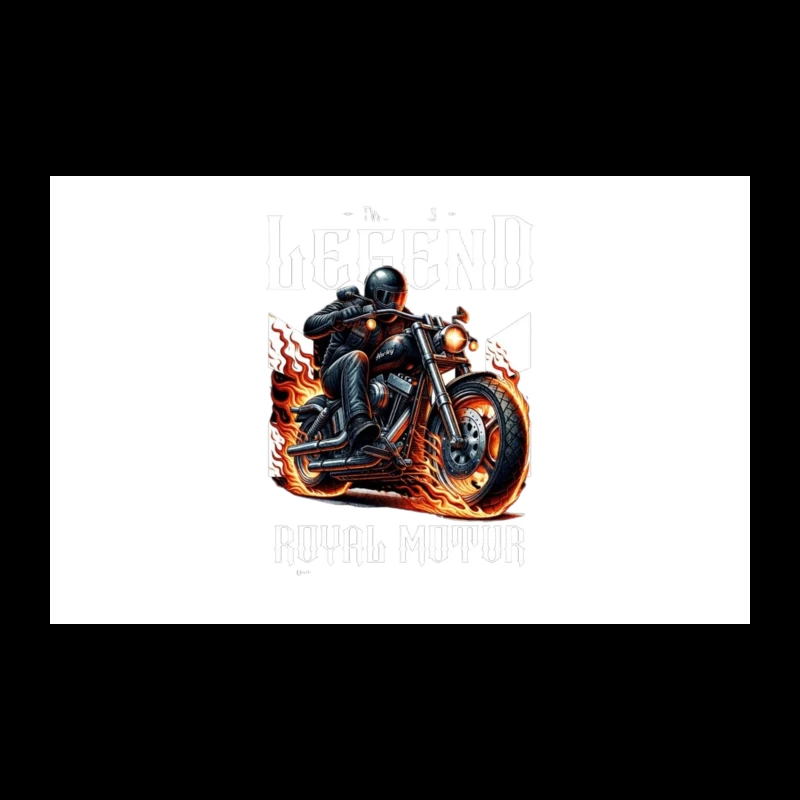 Legendary Flaming Royal Motor Black Motorcycle Illustration Travel Mug