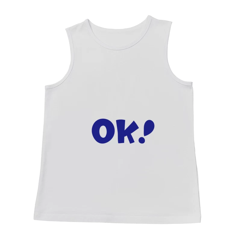 Blaue OK-Grafik auf weiß Herren Tanktops