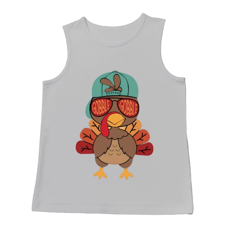 Cooler Truthahn mit Sonnenbrille und Mütze Herren Tanktops