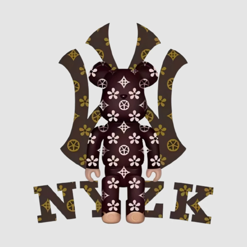 Künstlerisches Bärendesign mit Monogrammmustern Herren Pullover Hoodie