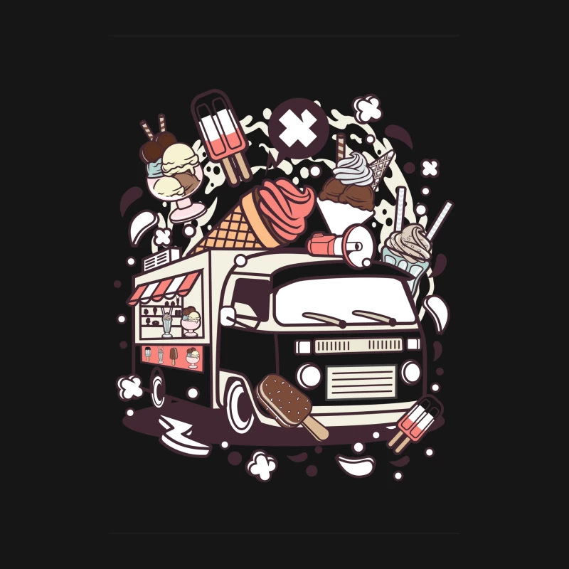 Camion de crème glacée rétro Femme T-Shirt