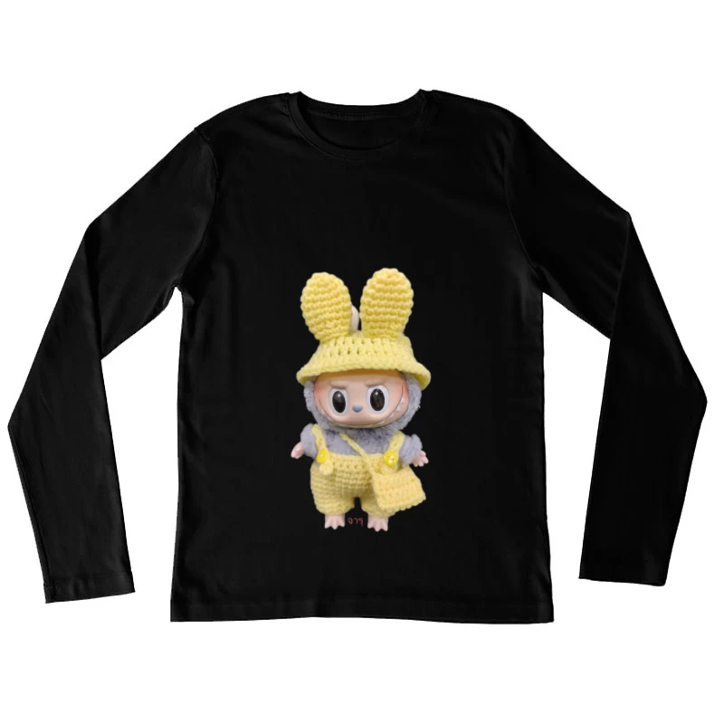 Niedliches Spielzeug mit gelbem Häkel-Outfit Damen Langarm T-Shirt