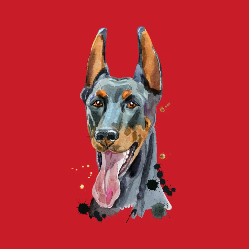 Portrait artistique de doberman Homme Sweat à capuche