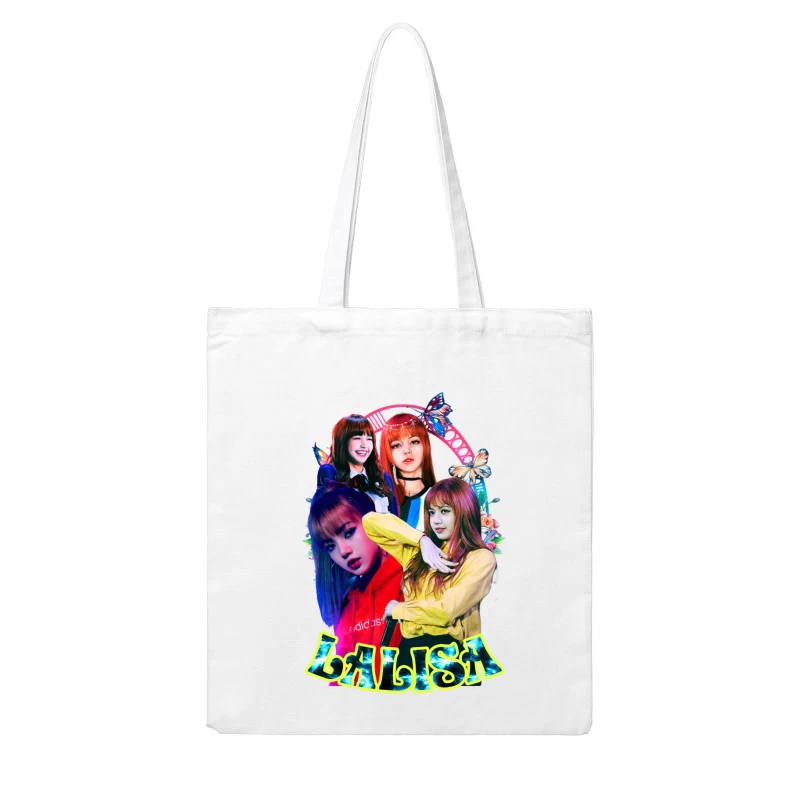 Collage of a K-Pop Female Artist Cotton Tote Bag