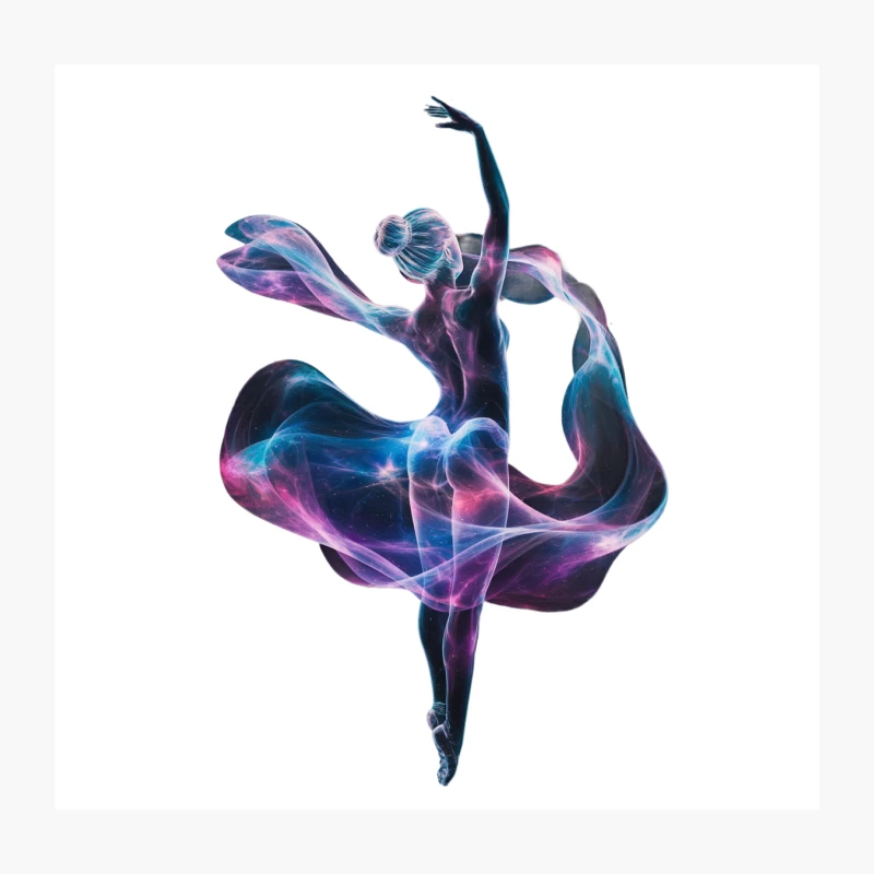 Ethereal Digital Dancer in Abstract Motion Throw Pillow