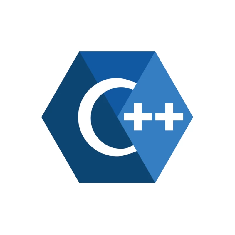 C++ Programming Language Logo in Blue Hexagon Design Pin