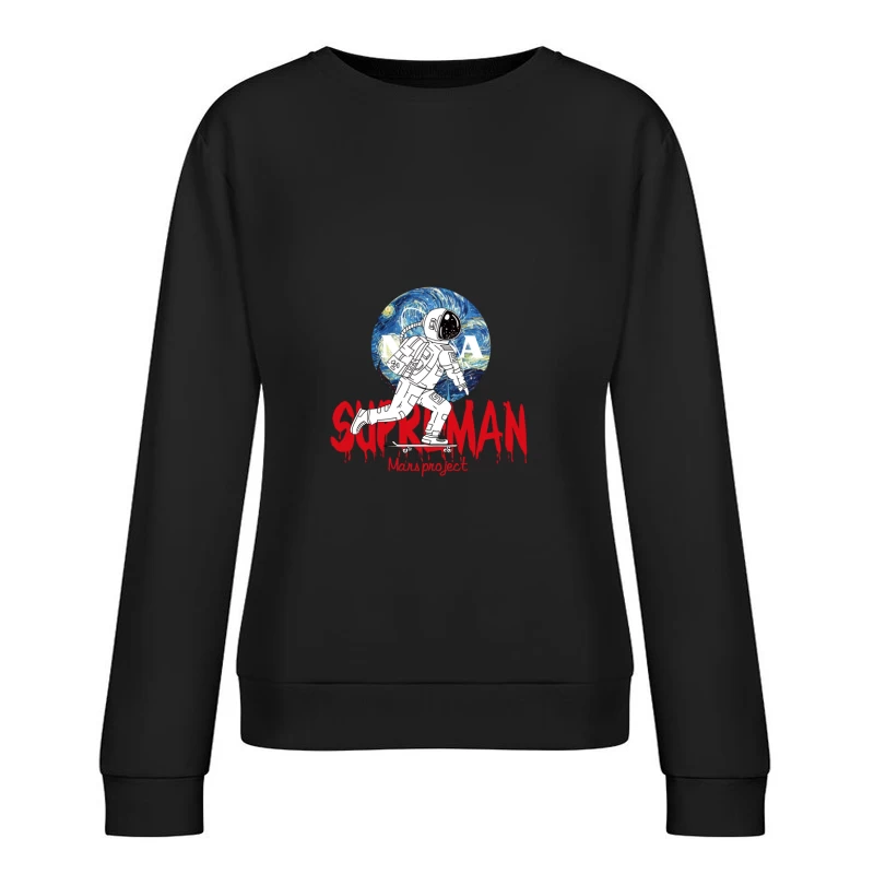 Superman Mars Projekt Astronaut Damen Pullover Sweatshirt