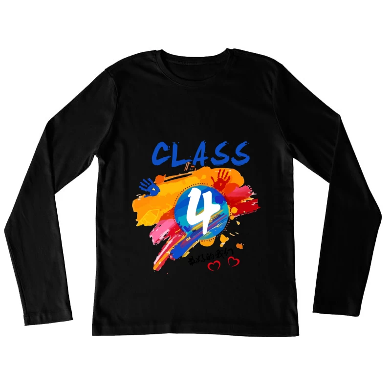 Bunte Klassenzimmerkunst Damen Langarm T-Shirt