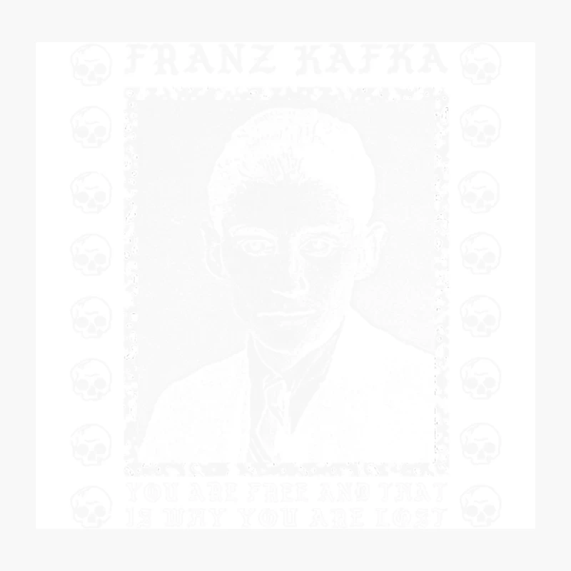 Franz Kafka  Vintage Style Original Punksthetic Design Throw Pillow