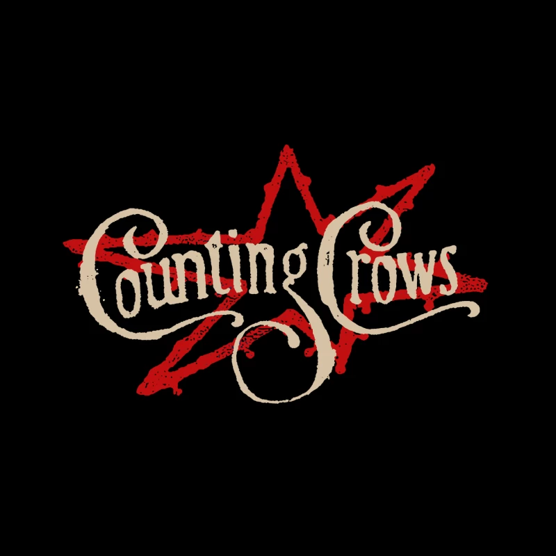 Counting Crows Blue Script Star Mouse Pad