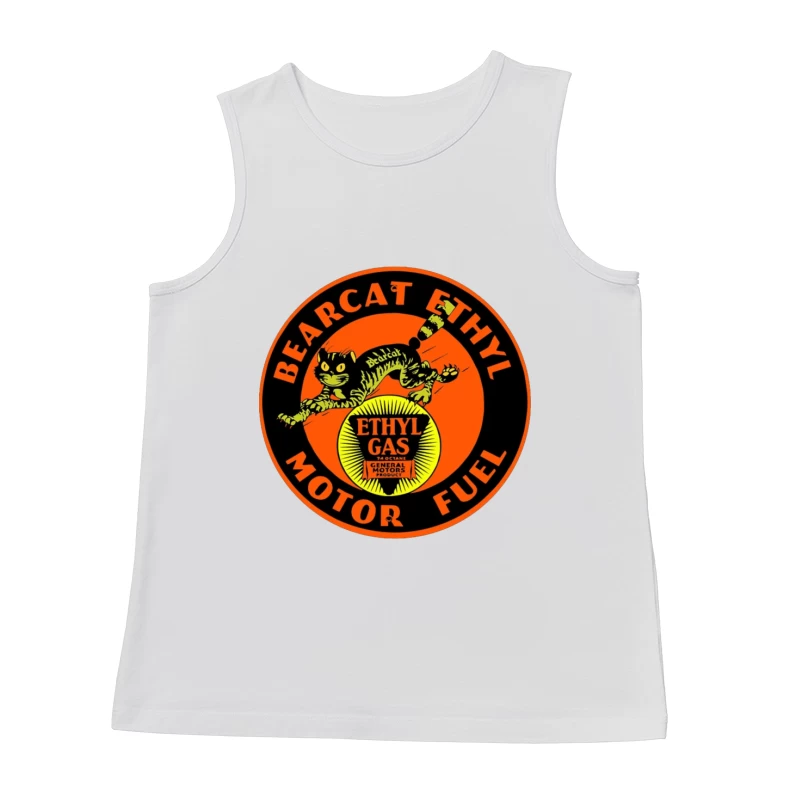 Vintage Bearcat Ethyl Motor Fuel Advertisement with Black Cat Mascot Male Tank Top