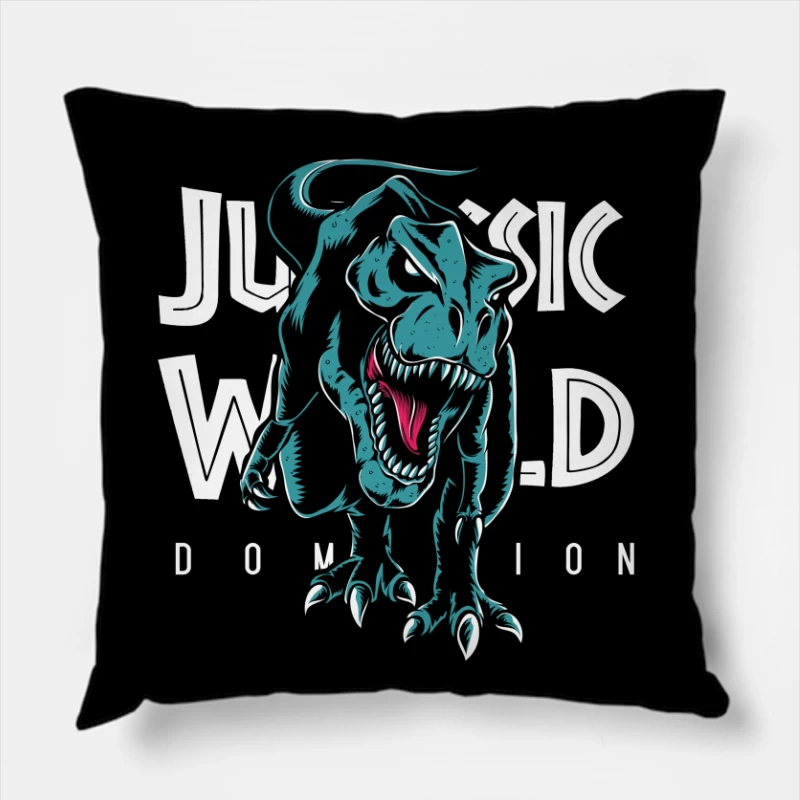 Jurassic World Dominion Logo Throw Pillow