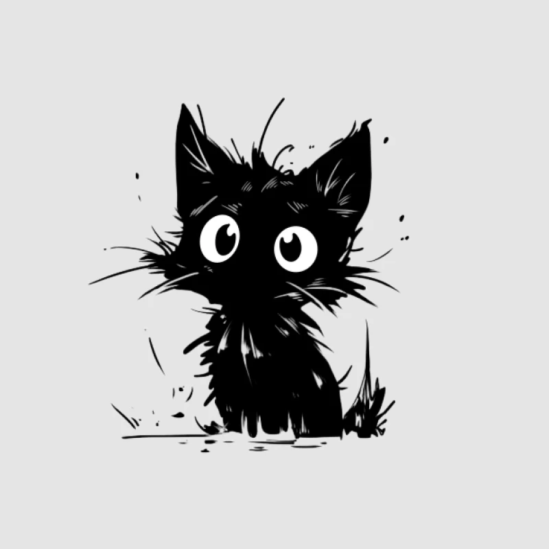 Illustration de chat noir ludique Homme Sweat à capuche
