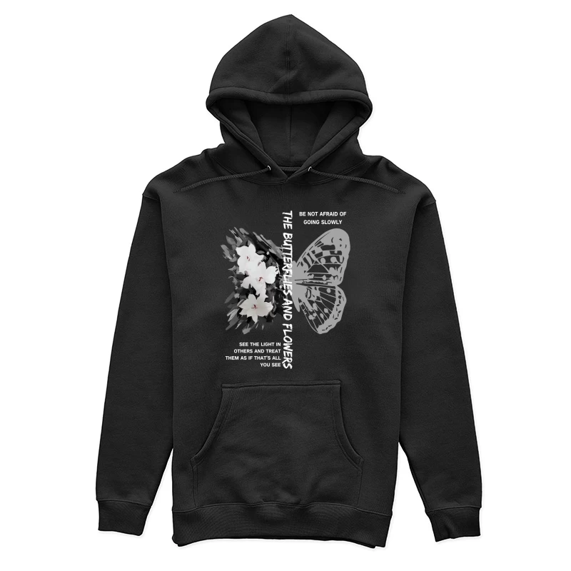 Schmetterlinge und Blumen mit inspirierendem Text Damen Pullover Hoodie