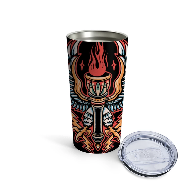 Mythical Winged Torch Artwork Travel Mug