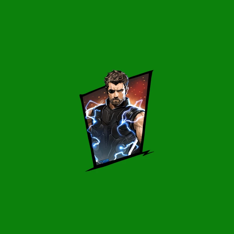 Superhero Character with Lightning Effects Desk Mat