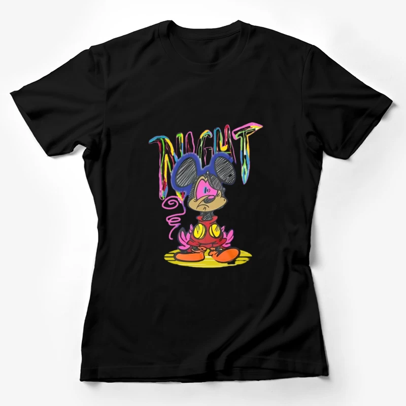 Bunter Comic-Nachtstil Damen T-Shirt