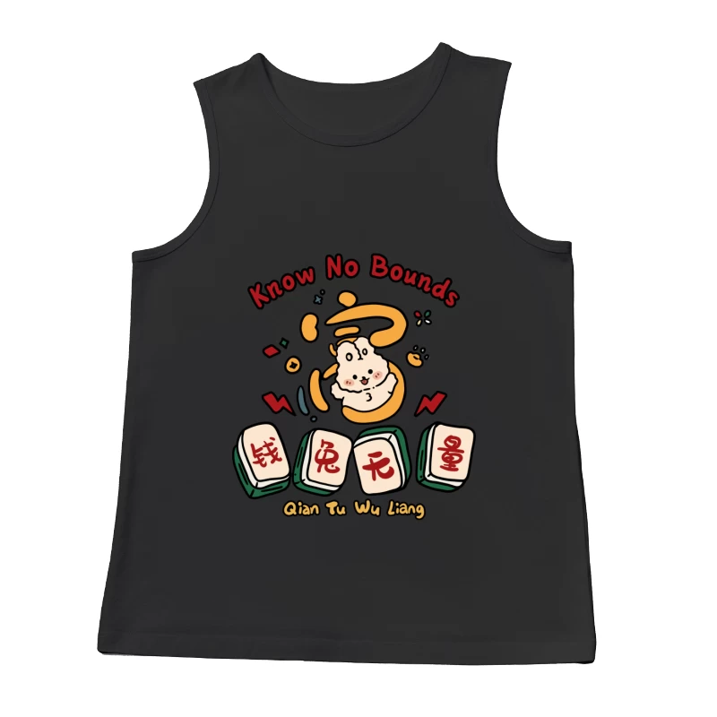 Niedliches Häschen-Design mit Mahjong-Steinen Herren Tanktops