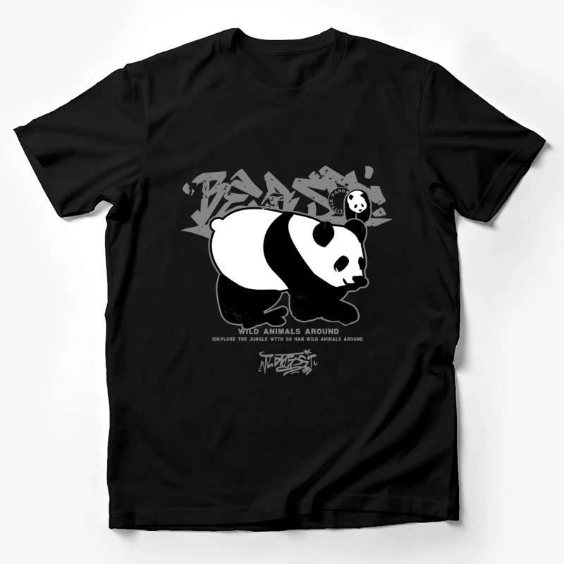 Panda-Graffiti: Wilde Tiere im Dschungel Herren T-Shirt