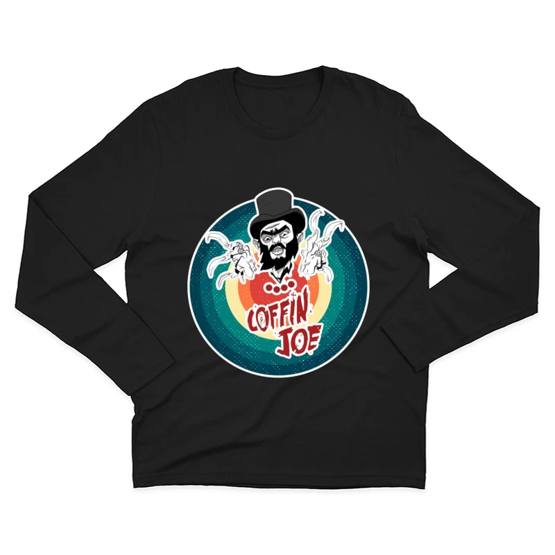 Coffin Joe: Retro Horror Logo with Bearded Character and Ghosts Male Long Sleeve T-Shirt