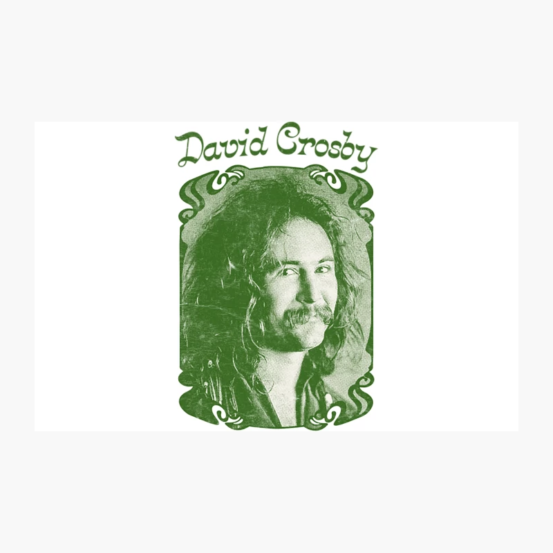 Vintage Green-Tinted Portrait of Folk Rock Musician David Crosby Travel Mug
