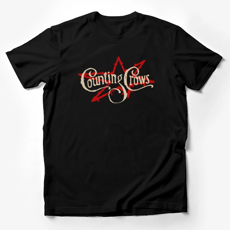 Counting Crows Blue Script Star Male T-Shirt