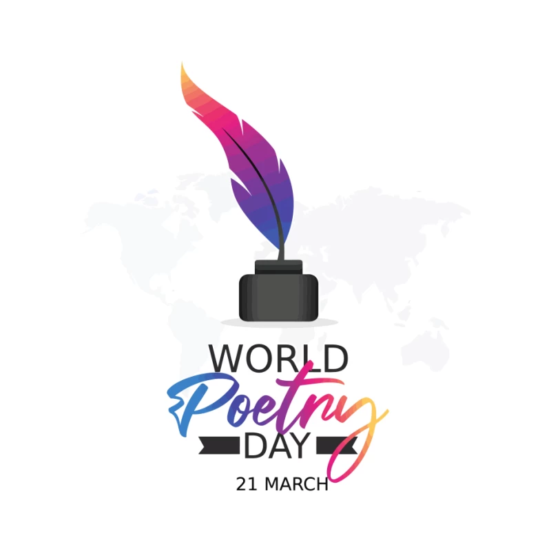 Vibrant World Poetry Day Illustration Pin