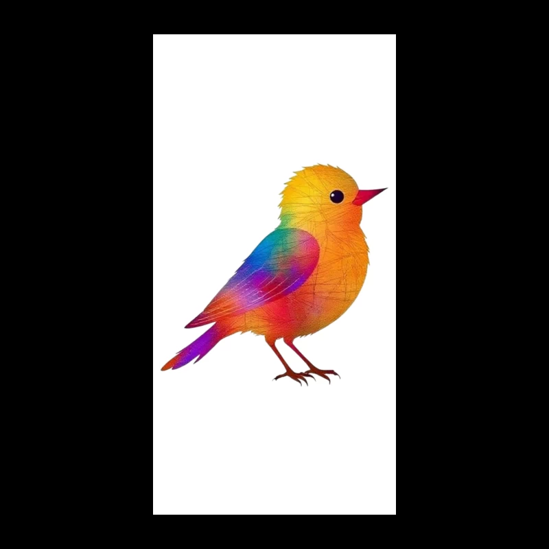 Whimsical Rainbow Bird Digital Illustration iPhone Case