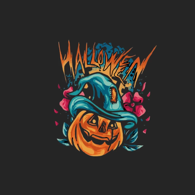 Kürbis mit Hexenhut zu Halloween Herren Pullover Sweatshirt