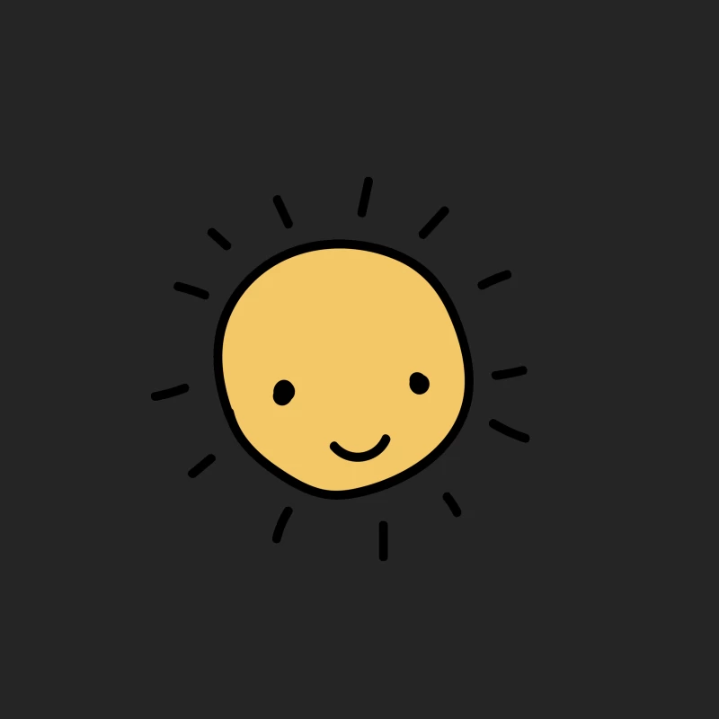 Soleil souriant dessiné à la main Homme Sweat-shirt à enfiler