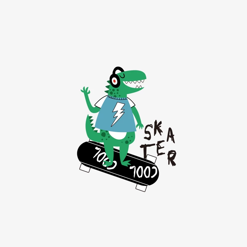 Dinosaurier Skater auf Skateboard Herren Langarm T-Shirt