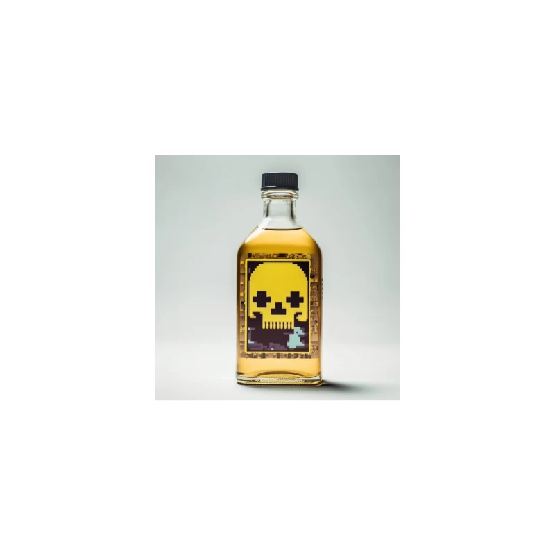 Pixel Art Skull Liquor Bottle with Retro Gaming Design iPhone Case