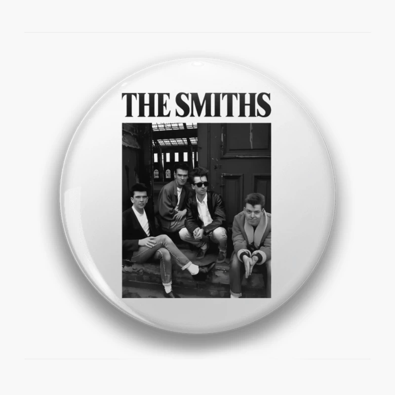 The Smiths: Iconic 1980s British Alternative Rock Band in Black and White Pin