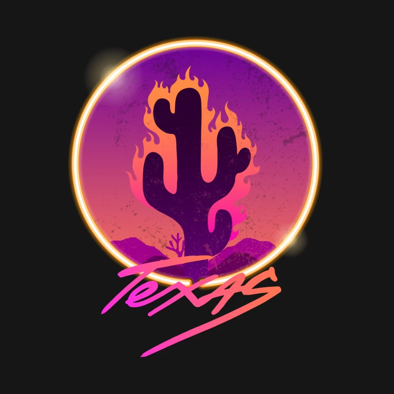 Cactus en feu au crépuscule Homme T-Shirt