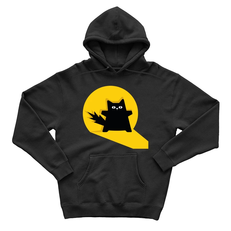 Bold Black Cat Spotlight Male Pullover Hoodie