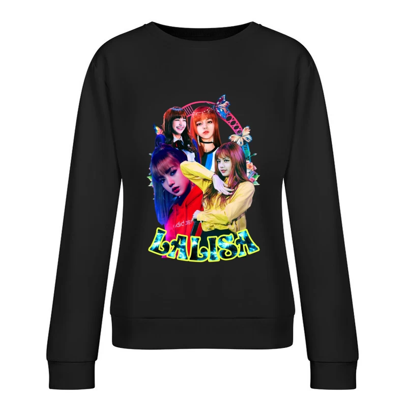 Collage of a K-Pop Female Artist Female Pullover Sweatshirt