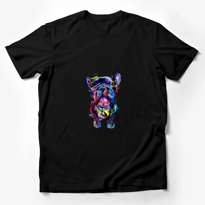 Bunter Hundeporträt in Pop-Art Herren T-Shirt