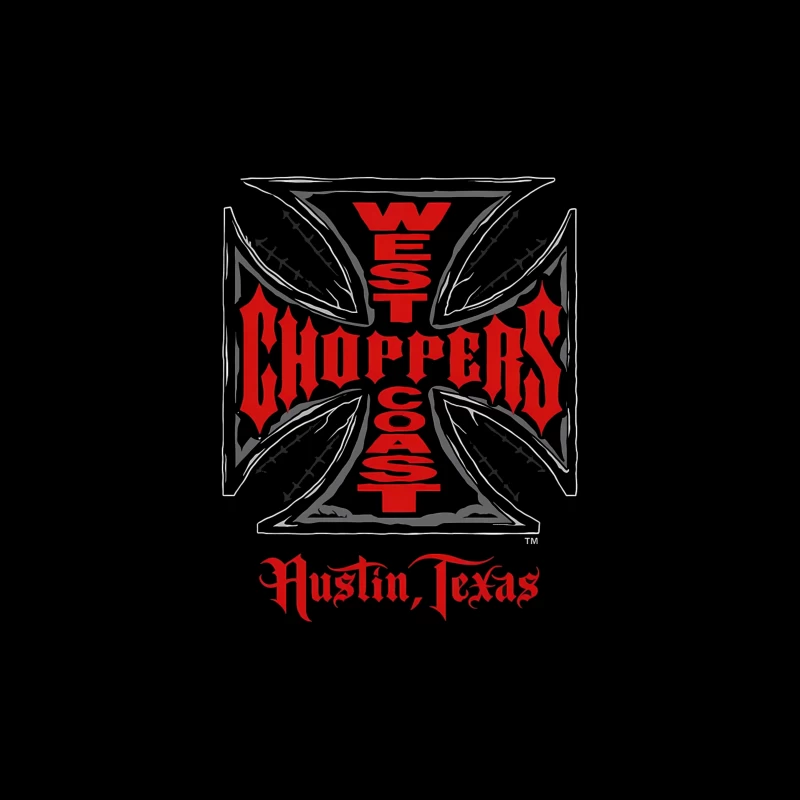 West Coast Choppers Austin Texas Custom Motorcycle Logo Tapestry