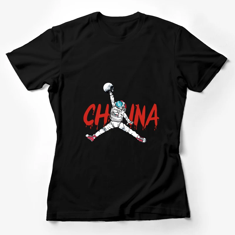 Astronaut springt zum Mond Damen T-Shirt