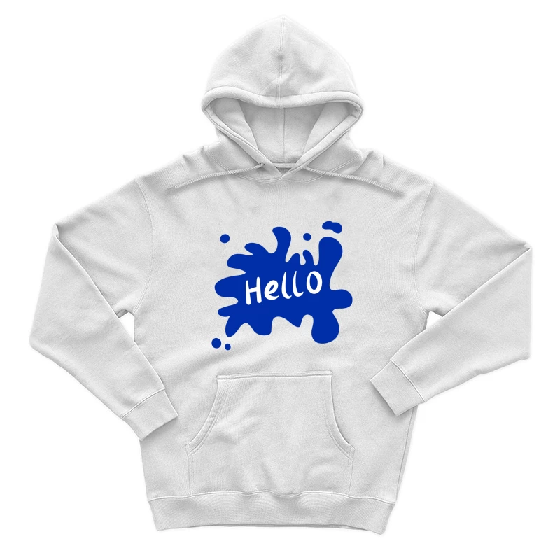 Blauer Spritzer mit 'Hallo' Herren Pullover Hoodie