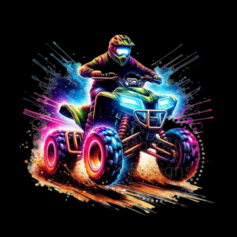 Exciting ATV Rider in Action Throw Pillow