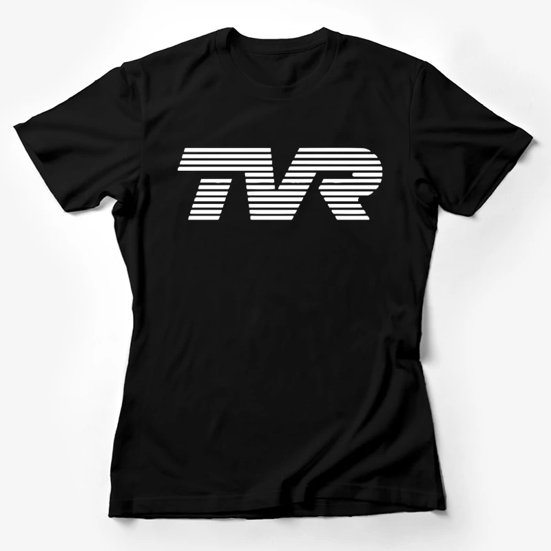 Minimalist TVR Logo Design with Line Pattern Female T-Shirt