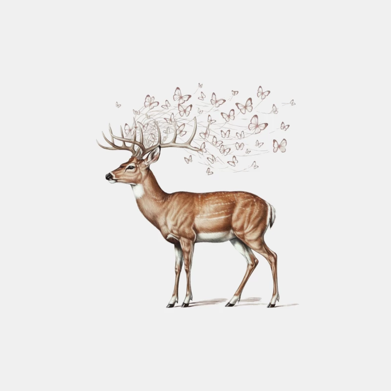 Surreal Deer with Butterfly Antlers Male Tank Top
