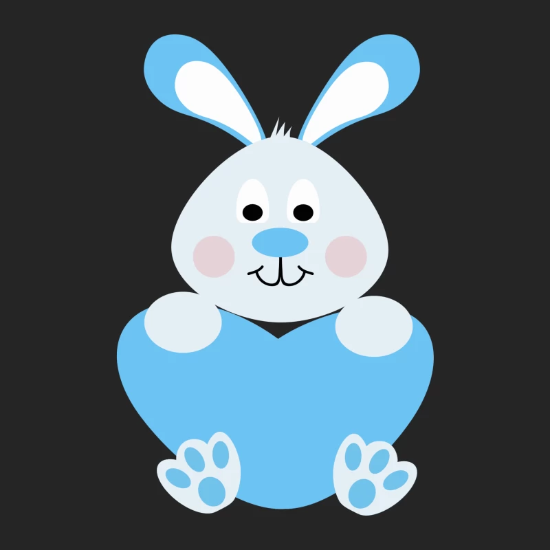 Lapin Bleu avec Coeur Homme Sweat-shirt à enfiler
