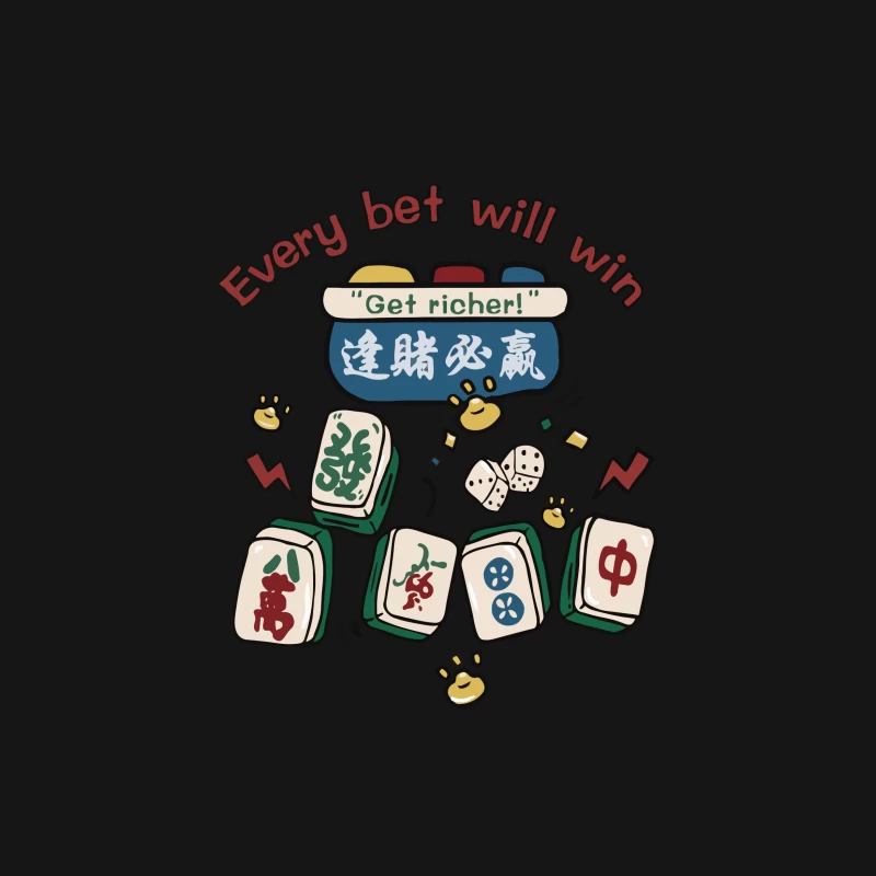 Glücksspiel mit Mahjong-Thema Herren T-Shirt