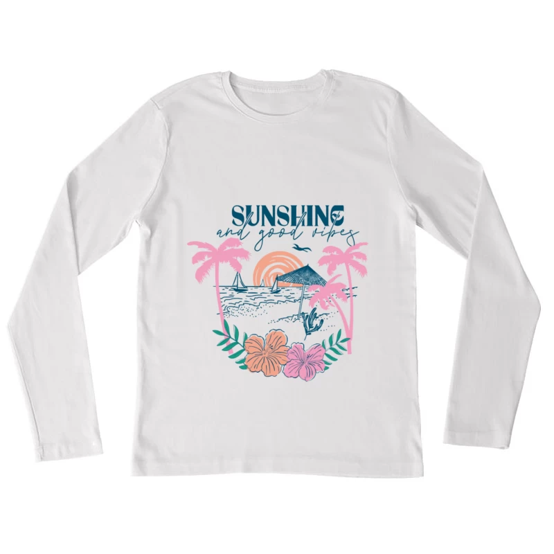 Sonnenschein und gute Stimmung am Strand Damen Langarm T-Shirt