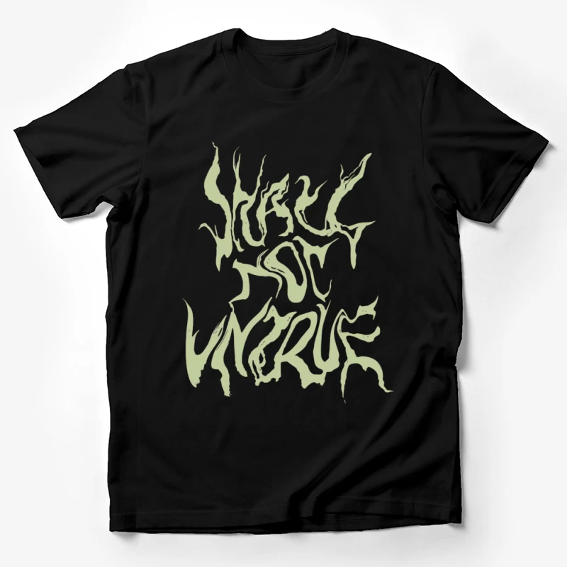Grün verformte Schrift Herren T-Shirt
