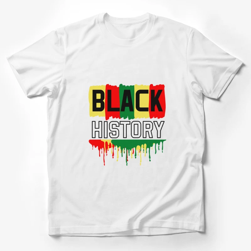 Black History Design mit Farben Rot, Gelb und Grün Herren T-Shirt